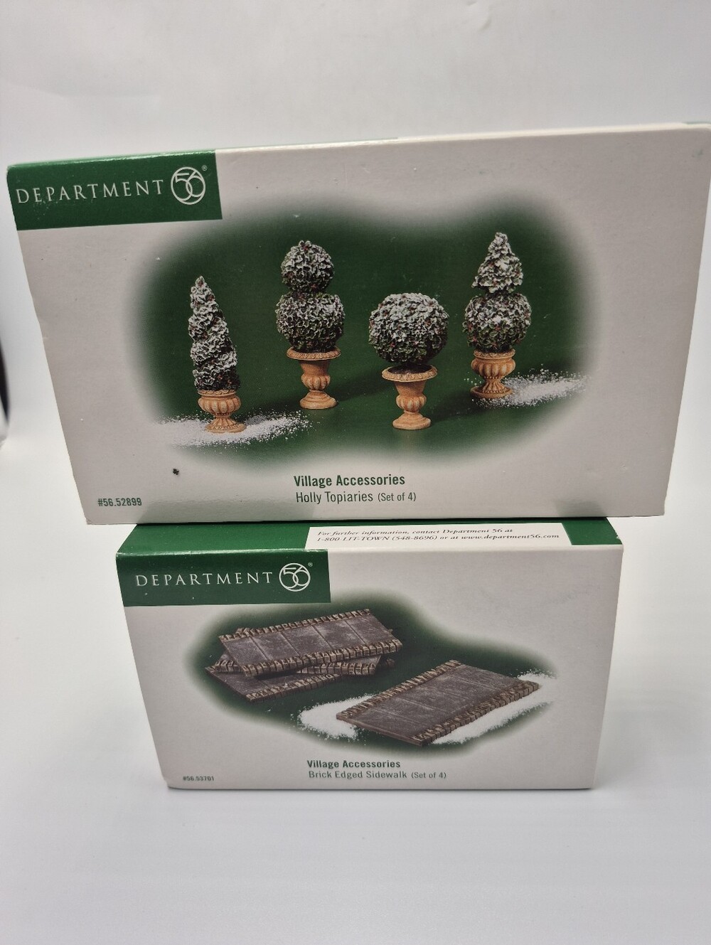 Department, 56 box of holly, topiaries and etched sidewalk